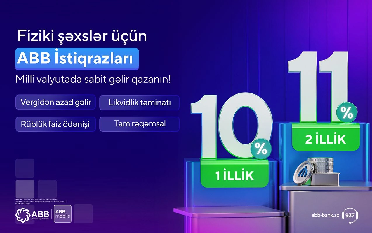 ABB-dən fiziki şəxslər üçün yeni məhsul - ABB istiqrazları!