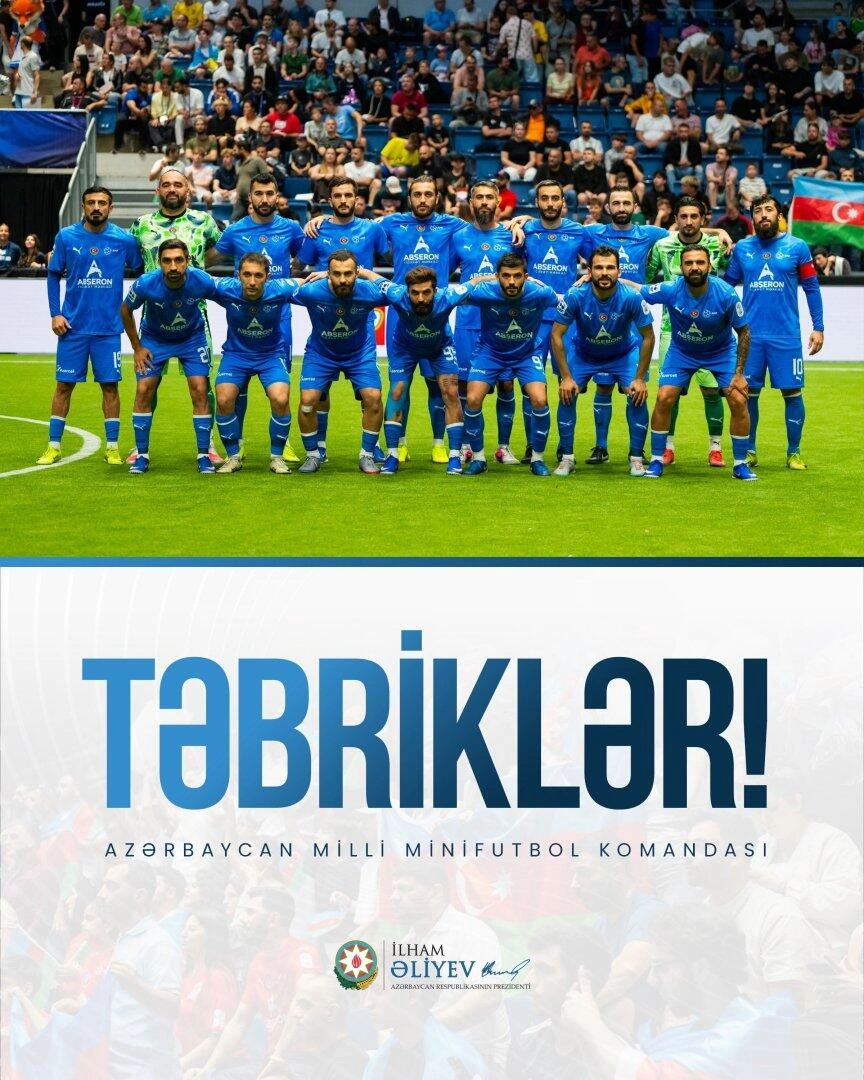 İlham Əliyev millimizi təbrik etdi - FOTO