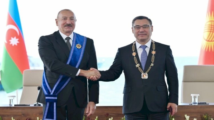Azərbaycan və Qırğızıstan prezidentlərinin təltifolunma mərasimi keçirildi