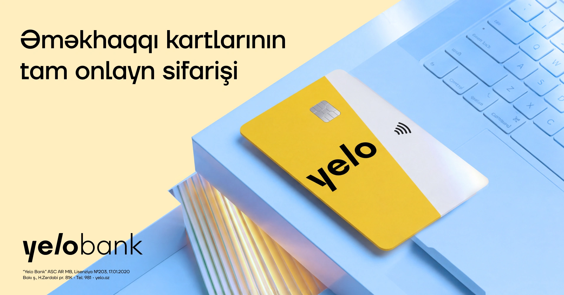 Yelo Bank əməkhaqqı kartlarının sifarişi prosesini tam rəqəmsallaşdırdı!