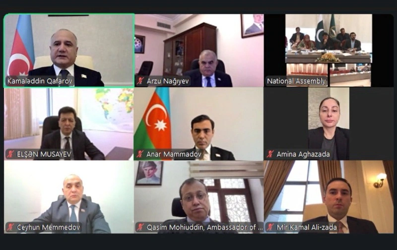 Azərbaycan və Pakistan parlamentlərinin onlayn görüşü keçirilib - Foto