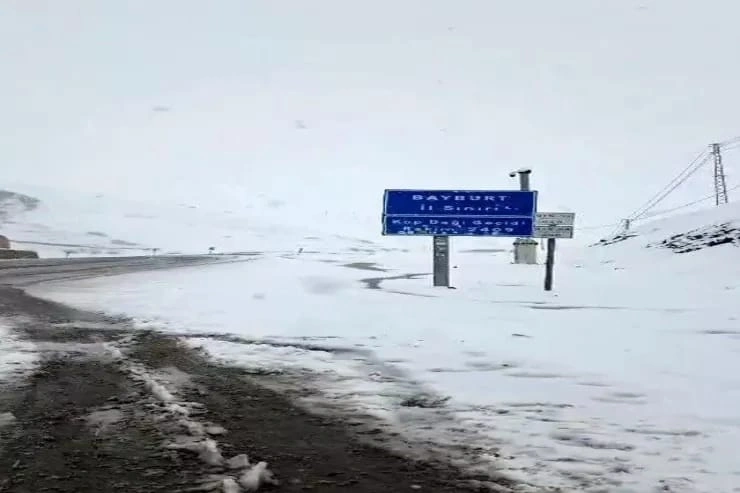 Mayın ortasında lopa-lopa qar yağdı