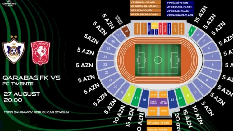 “Qarabağ” - “Tvente” oyununun biletləri satışa çıxarıldı