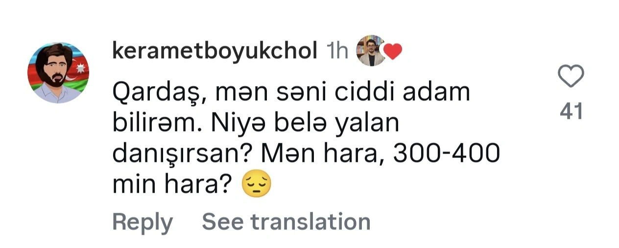 ŞOK AÇIQLAMA - “Kəramət Böyükçölün illik qazancı 350-400 min manatdır”   - VİDEO