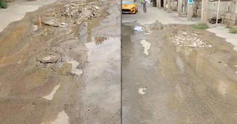 Bakının mərkəzində su borusu partladı - Ərazilər su altında qaldı