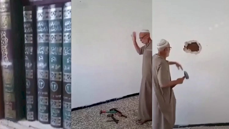 Alim gizli kitabxanasını üzə çıxardı - VİDEO