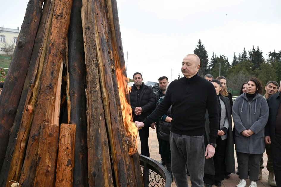 İlham Əliyev Xocavəndin Xanoba kəndində...
