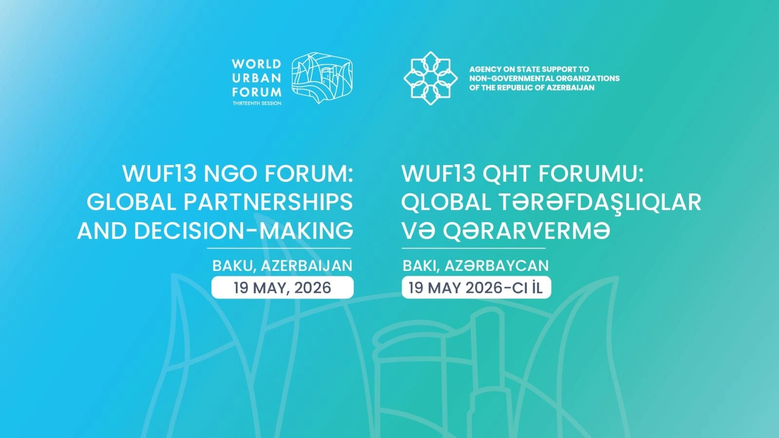 İlk dəfə “WUF13 NGO Forum” keçiriləcək
