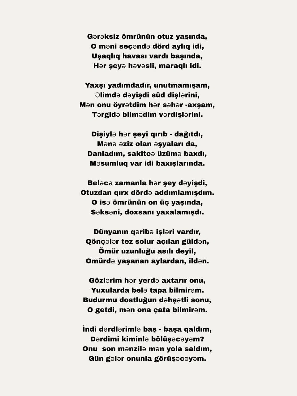 Ekstrasens Zirəddin Rzayev itinə şeir yazdı - FOTO