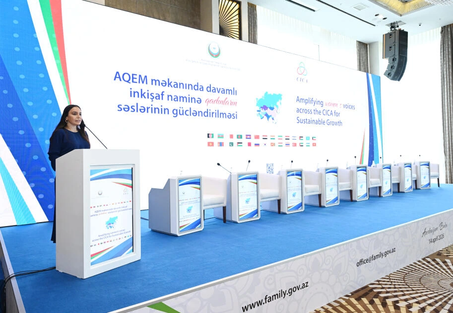 Leyla Əliyeva AQEM çərçivəsində keçirilən beynəlxalq konfransın açılış mərasimində çıxış edib - FOTO