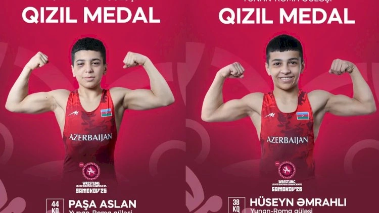 İki güləşçimiz Avropa çempionatında qızıl medal qazandı