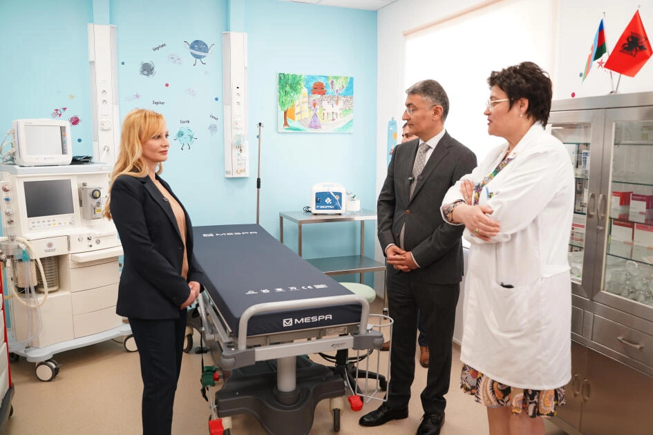 Leyla Əliyevanın təşəbbüsü ilə Albaniyada Xəstəxana Mərkəzinin pediatrik sedasiya otağı istifadəyə verilib - FOTO
