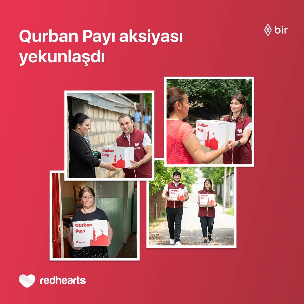 Qırmızı Ürəklər Fondunun “Qurban payı” aksiyası çərçivəsində 400 ailəyə yardım edildi