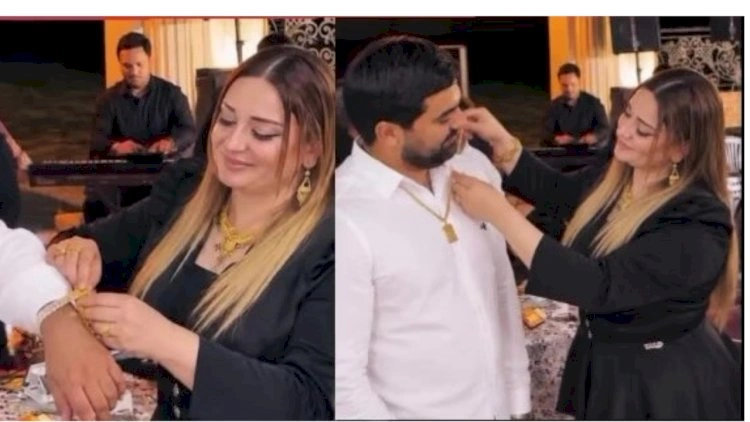 Qayınanası Pünhana 1 kilo yarım qızıl taxdı - Video