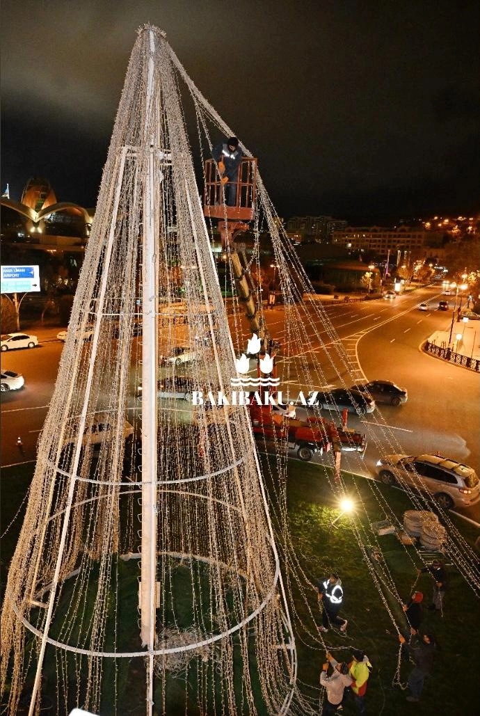 Bakı yeni ilə belə hazırlaşır -  FOTOLAR