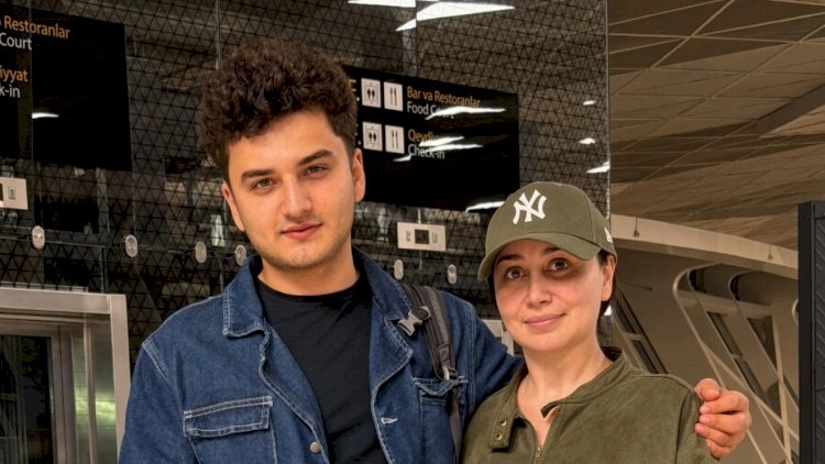 “Gözümün nuru...” – Damla oğlunu xaricə yola saldı