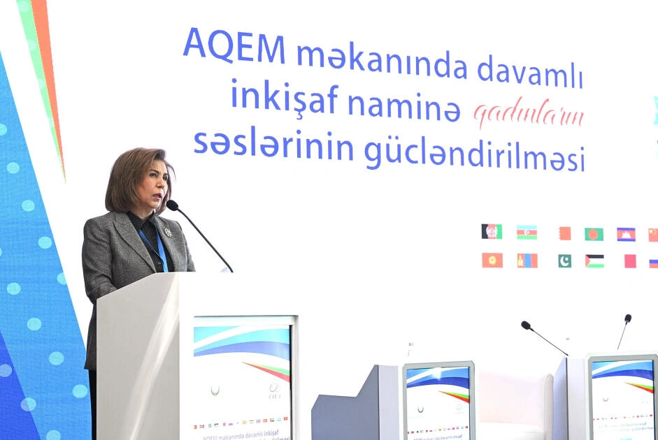 Leyla Əliyeva AQEM çərçivəsində keçirilən beynəlxalq konfransın açılış mərasimində çıxış edib - FOTO