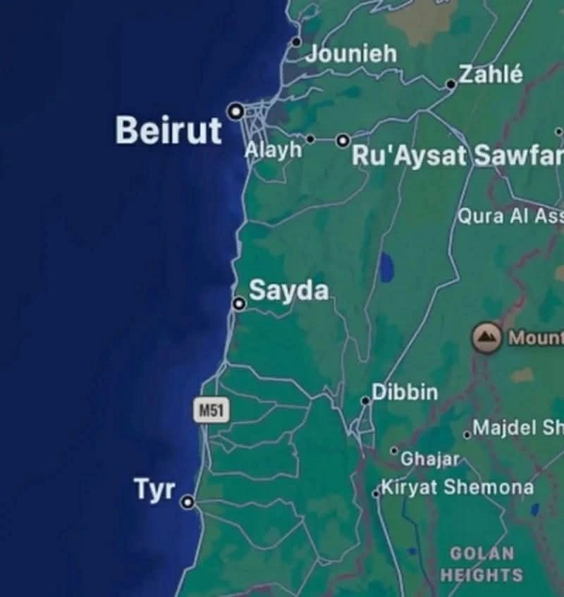 “Apple Maps” Cənubi Livanın yaşayış məntəqələrini xəritədən sildi - FOTO