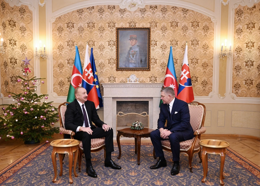 Prezident İlham Əliyevin Slovakiyanın Baş naziri ilə təkbətək görüşü oldu - Fotolar