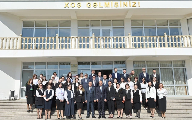 Emin Əmrullayev Qusarda məktəbdə tədris prosesi ilə tanış olub- FOTOLAR
