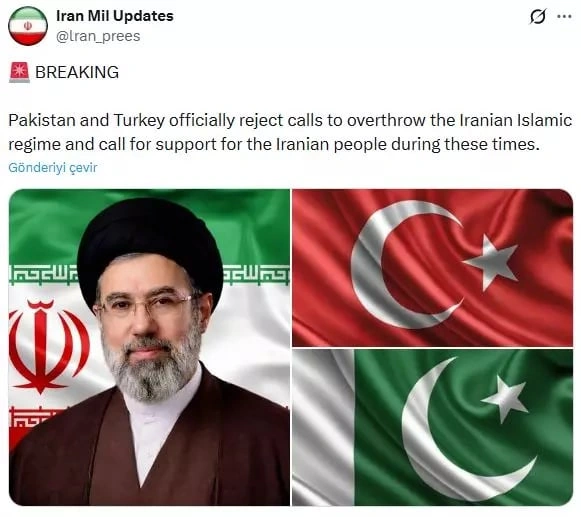 “Türkiyə və Pakistan rejimi devirmək istəməz” – İran mediası