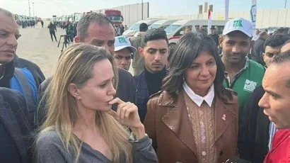 Anjelina Coli Misir-Qəzza sərhədini ziyarət edib - FOTO