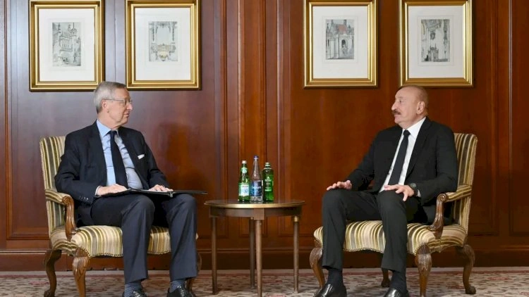 İlham Əliyev Almaniya İqtisadiyyatının Şərq Komitəsinin sədri Mixael Harms ilə görüşdü   - FOTOLAR