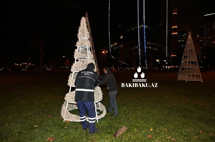 Bakı yeni ilə belə hazırlaşır -  FOTOLAR