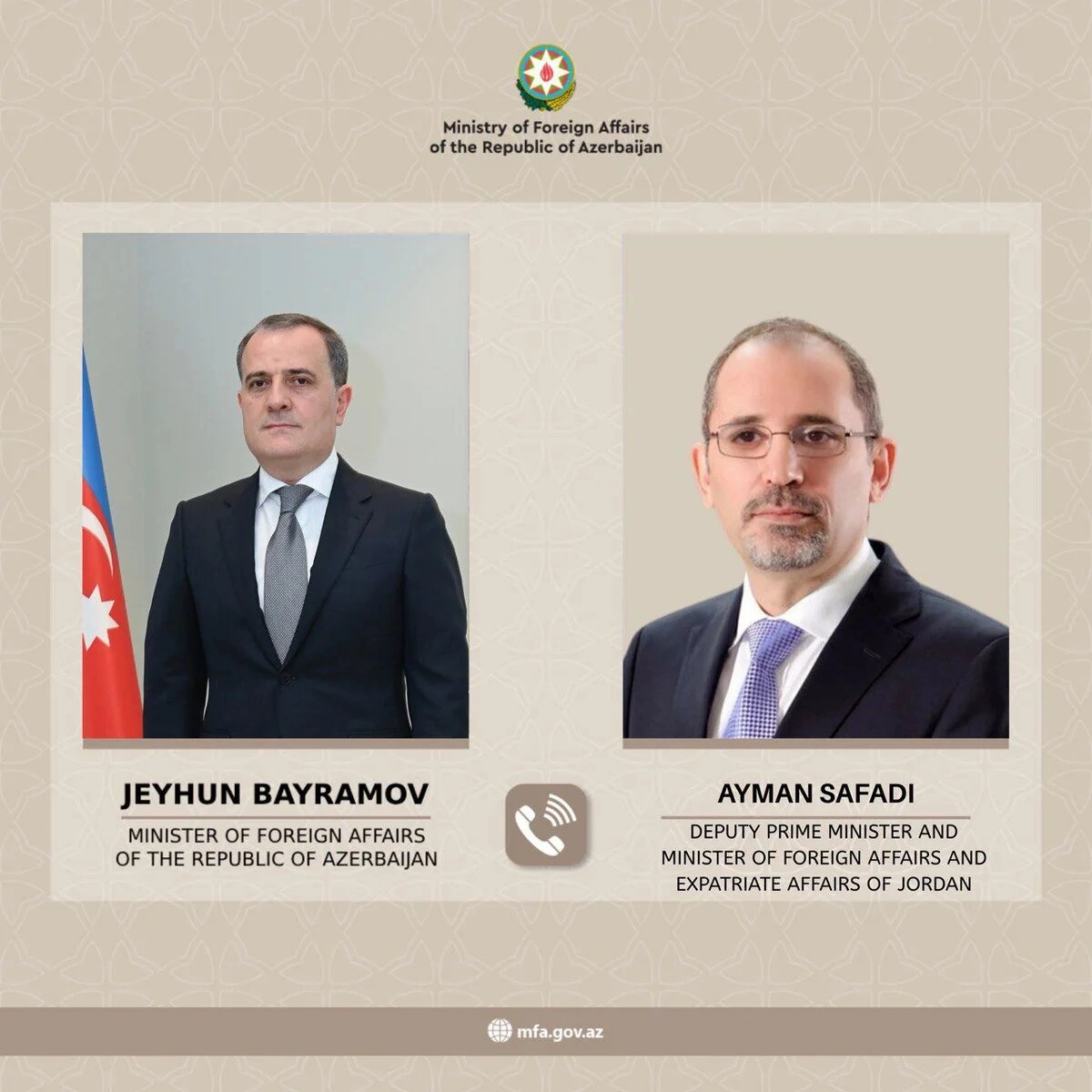 Ceyhun Bayramov Yaxın Şərqdəki vəziyyətlə bağlı telefonla danışdı