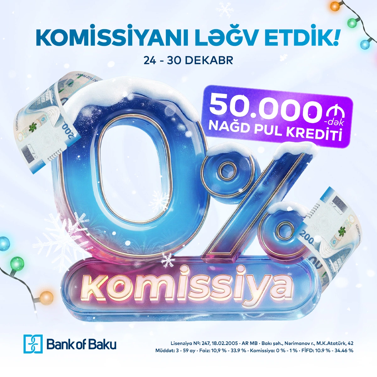 Bank of Baku komissiyanı ləğv etdi – Tələsin, 30 dekabradək!