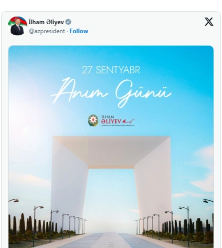İlham Əliyevin sosial şəbəkə hesablarında Anım Gününə dair paylaşım