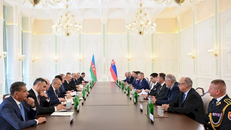 Şuşada Slovakiya Prezidenti ilə geniş tərkibdə görüşü oldu