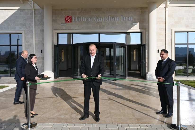 Prezident Hilton Garden Inn Agdam hotelinin açılışını edib - FOTO