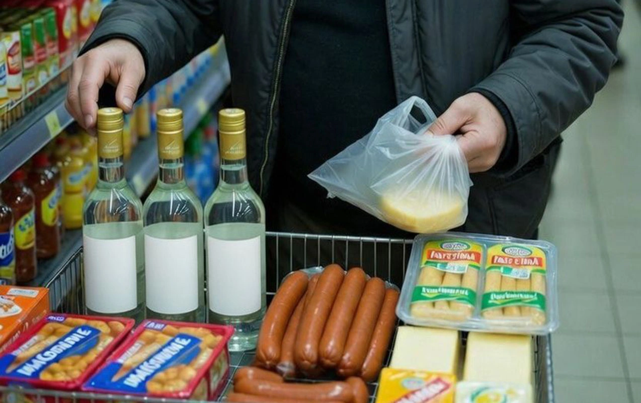Marketdən araq, kolbasa oğurladı- “Yeyib-içmək istəyirdim” dedi