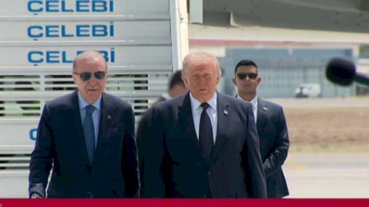 Trampı Ərdoğan qarşıladı -   VİDEO