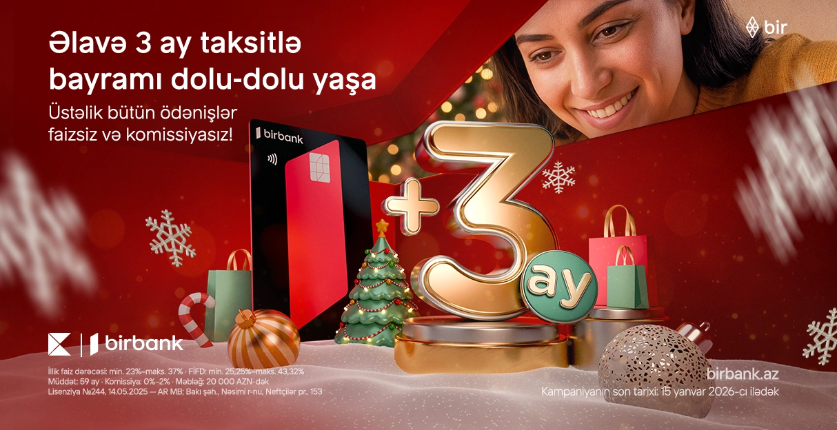 Birbank-da əlavə 3 ay taksit